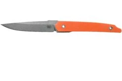 Amare Knives Pocket Peak Fixed, Stonewash Orange G10, Couteau à Lame Fixe