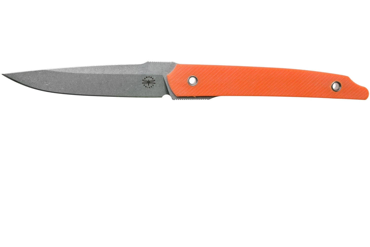 Amare Knives Pocket Peak Fixed, Stonewash Orange G10, Couteau à Lame Fixe 3 Amare Knives Pocket Peak Fixed, Stonewash Orange G10, Couteau à Lame Fixe
