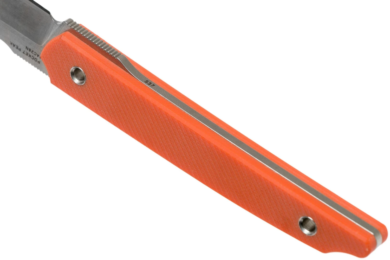 Amare Knives Pocket Peak Fixed, Stonewash Orange G10, Couteau à Lame Fixe 6 Amare Knives Pocket Peak Fixed, Stonewash Orange G10, Couteau à Lame Fixe – Image 4