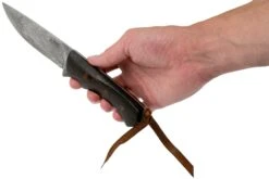 Autine Damascus Kurbads, Wengé, Damast, Fourreau RH Brun, Couteau Outdoor -Vic Boutique AT KUR WNG DAM 06 autine v201909