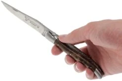 Laguiole En Aubrac 12cm Doubles Platines, Loupe De Noyer, L0712LYI-FSB1 -Vic Boutique AUL0712LYI FSB1 07 laguiole en aubrac aul0712lyi fsb1 07