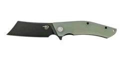 Bestech Cubis BG42E Stonewashed & Satin, Jade G10, Couteau De Poche