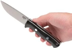 Bark River Bravo 1 A2 FHG Rampless, Black Linen Micarta, Brown Sheath -Vic Boutique BRK07 111BRKL RS 06 bark river brk07 111brkl rs 06