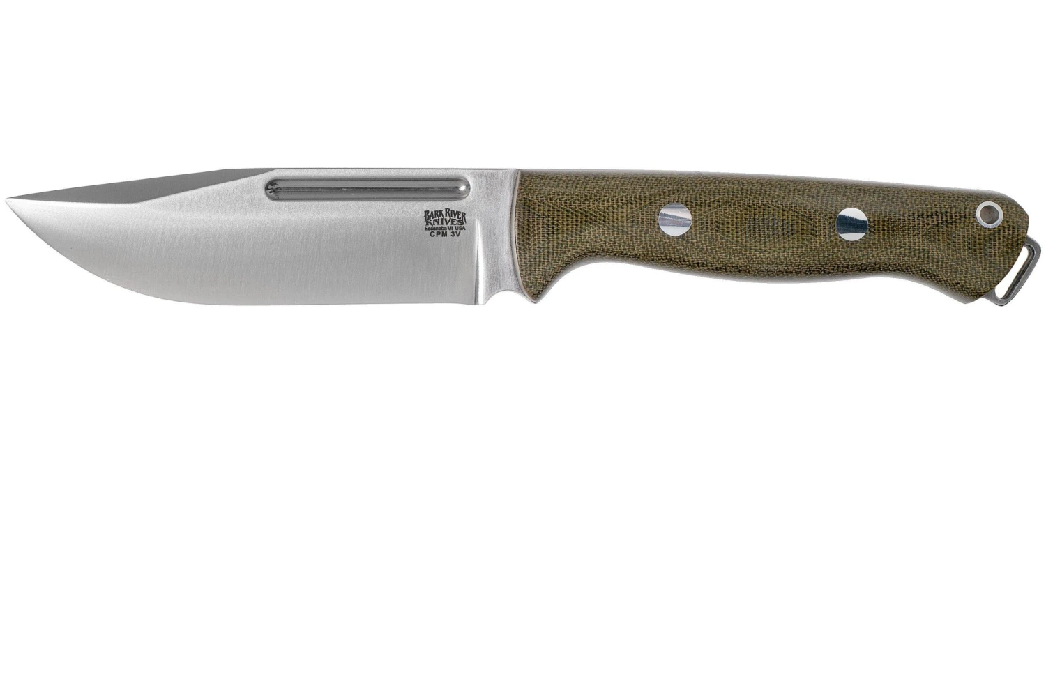 Bark River Bravo Squad Leader CPM 3V, Green Canvas Micarta 3 Bark River Bravo Squad Leader CPM 3V, Green Canvas Micarta