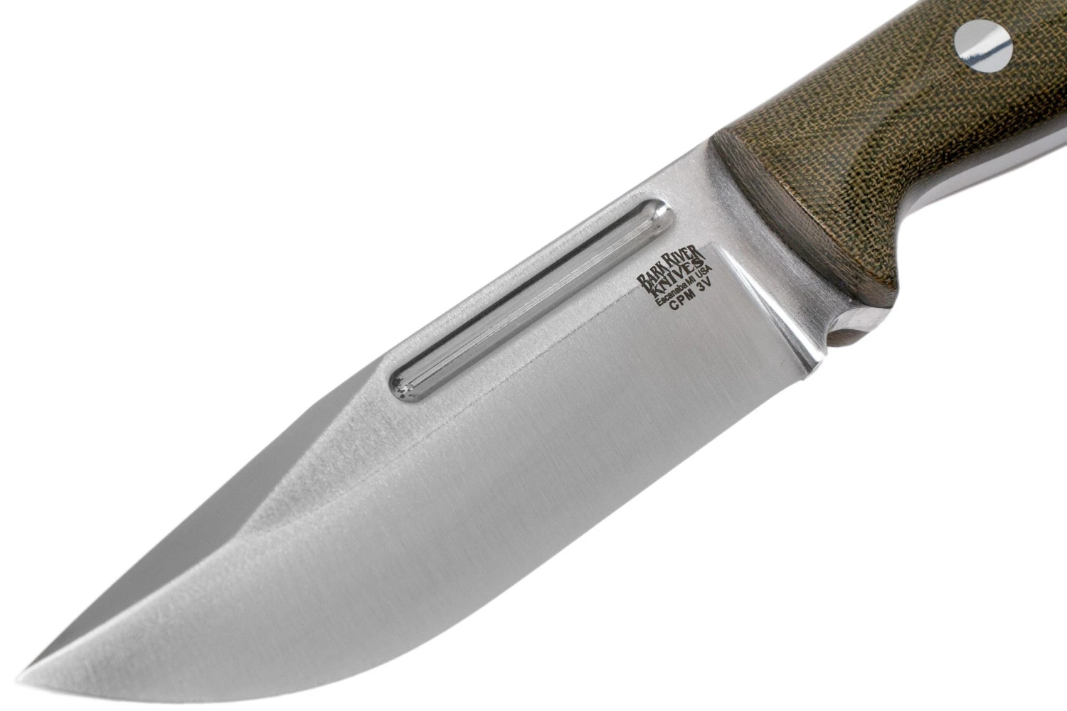 Bark River Bravo Squad Leader CPM 3V, Green Canvas Micarta 5 Bark River Bravo Squad Leader CPM 3V, Green Canvas Micarta – Image 3
