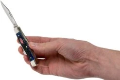 Case Medium Stockman Navy Blue Bone, Rogers Jig, 07049, 63032 SS Couteau De Poche -Vic Boutique CE07049 05 case