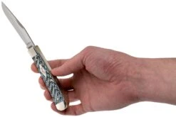 Case Medium Trapper White & Black Carbon Fiber-G10 Weave Smooth, 38920, 10254 SS Couteau De Poche -Vic Boutique CE38920 05 case