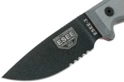 ESEE Model 3 Serrated, Grey Handle 3S Avec étui + Clip -Vic Boutique EE ESEE 3S 03 esee knives