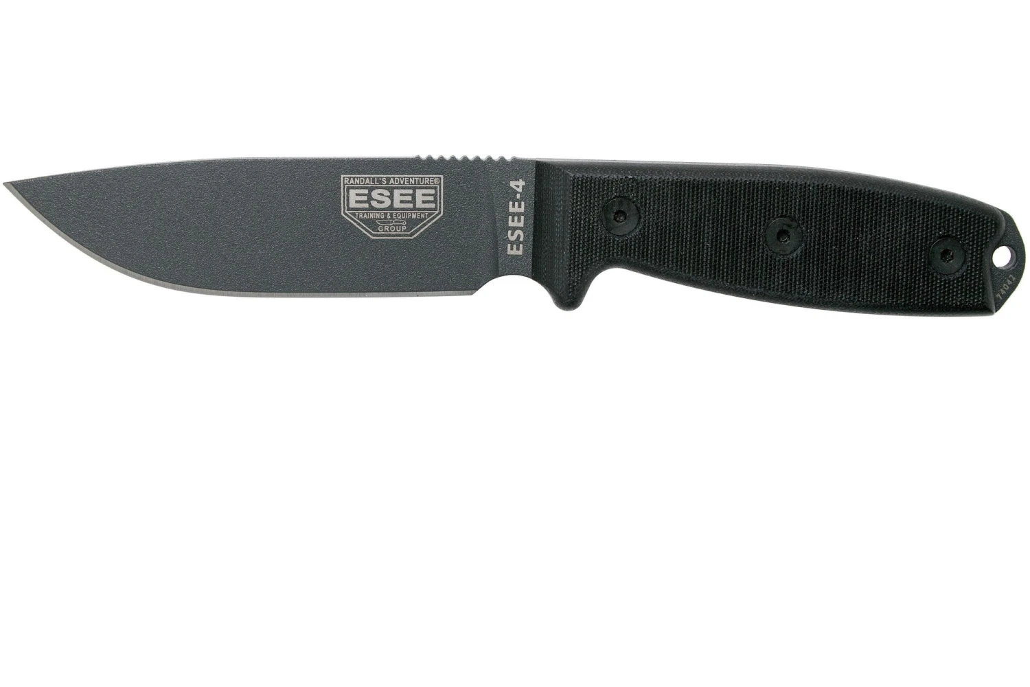 ESEE Model 4 Tactical Gunsmoke, Black Handle 4P-TG-B Avec étui + Clip 3 ESEE Model 4 Tactical Gunsmoke, Black Handle 4P-TG-B Avec étui + Clip
