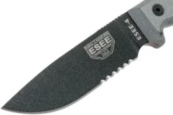 ESEE Model 4 Serrated Blade, Grey Handle 4S-MB-B Avec étui Noir + Clip Et MOLLE-back -Vic Boutique EE ESEE 4S MB B 03 esee knives