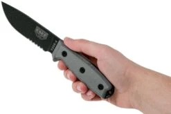 ESEE Model 4 Serrated Blade, Grey Handle 4S-MB-B Avec étui Noir + Clip Et MOLLE-back -Vic Boutique EE ESEE 4S MB B 06 esee knives