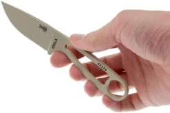 ESEE Izula Desert Tan IZULA-DT Couteau De Cou Avec étui Et Noir + Clip Ceinture -Vic Boutique EE IZULA DT 03 esee knives ee izula dt 03