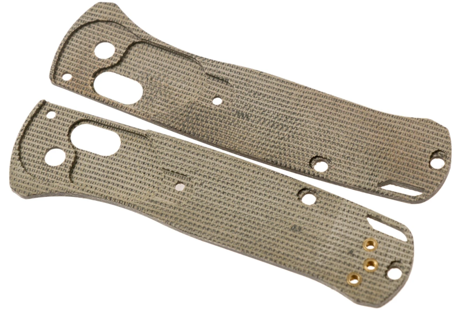 Flytanium Benchmade Mini-Bugout Scales Crossfade, Green Canvas Micarta 4 Flytanium Benchmade Mini-Bugout Scales Crossfade, Green Canvas Micarta – Image 2