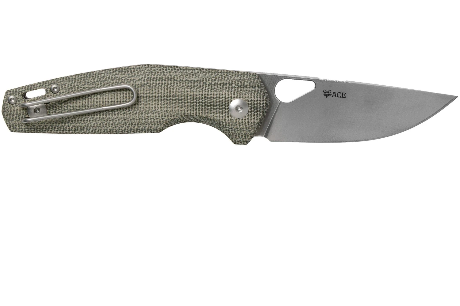 GiantMouse ACE Nimbus V2 Green Canvas Micarta Couteau De Poche, Ansø And Voxnaes Design 4 GiantMouse ACE Nimbus V2 Green Canvas Micarta Couteau De Poche, Ansø And Voxnaes Design – Image 2