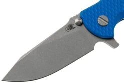 Rick Hinderer Jurassic Slicer Working Finish Blue G10 CPM 20CV Couteau De Poche -Vic Boutique HRK JU SL WF BL 03 rick hinderer knives