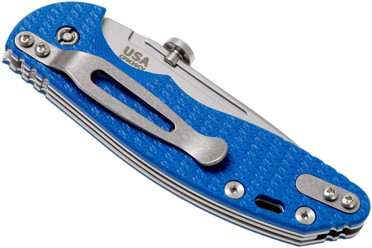 Rick Hinderer XM Slippy 3" Slicer 20CV Blue G10 Slipjoint Couteau De Poche 6 Rick Hinderer XM Slippy 3" Slicer 20CV Blue G10 Slipjoint Couteau De Poche – Image 4