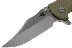 Rick Hinderer XM-18 3.5 Bowie 20CV Stonewash Bronze, OD Green G10 Couteau De Poche -Vic Boutique HRK XM18 35 BW SBRO 03 rick hinderer knives