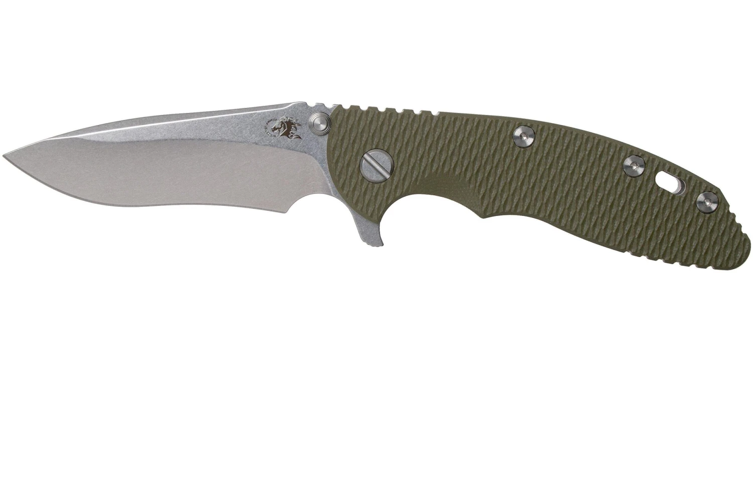 Rick Hinderer XM18 3.5” Recurve, CPM 20CV, Stonewash, OD Green G10, Couteau De Poche 3 Rick Hinderer XM18 3.5” Recurve, CPM 20CV, Stonewash, OD Green G10, Couteau De Poche