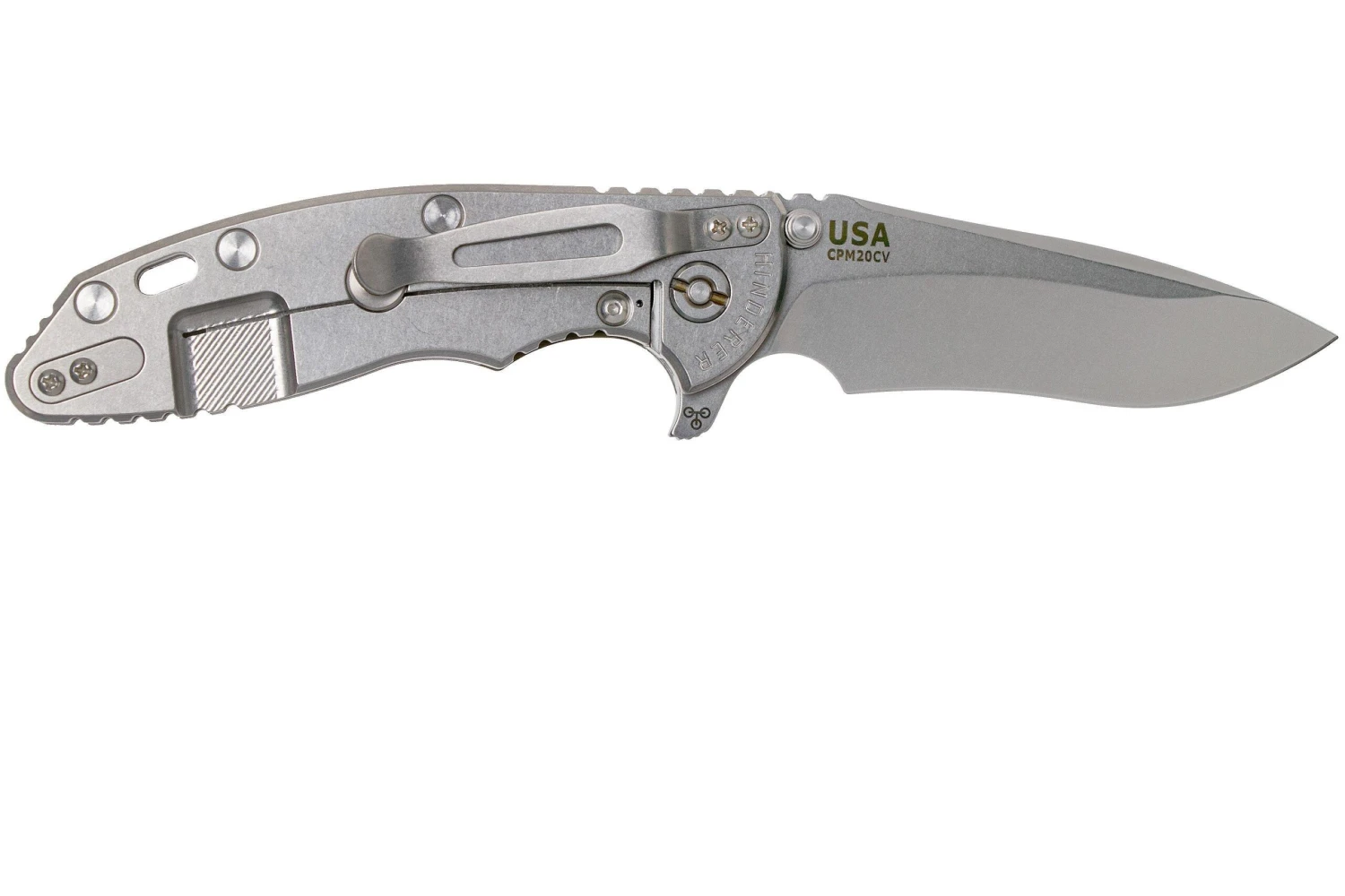 Rick Hinderer XM18 3.5” Recurve, CPM 20CV, Stonewash, OD Green G10, Couteau De Poche 4 Rick Hinderer XM18 3.5” Recurve, CPM 20CV, Stonewash, OD Green G10, Couteau De Poche – Image 2