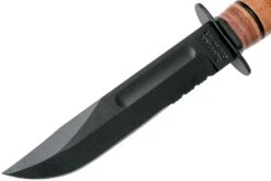 KA-BAR Short USMC 1252 Couteau à Lame Fixe Partiellement Dentelé, étui En Cuir -Vic Boutique KA1252 03 ka bar