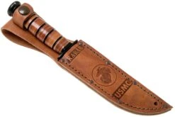 KA-BAR Short USMC 1252 Couteau à Lame Fixe Partiellement Dentelé, étui En Cuir -Vic Boutique KA1252 07 ka bar