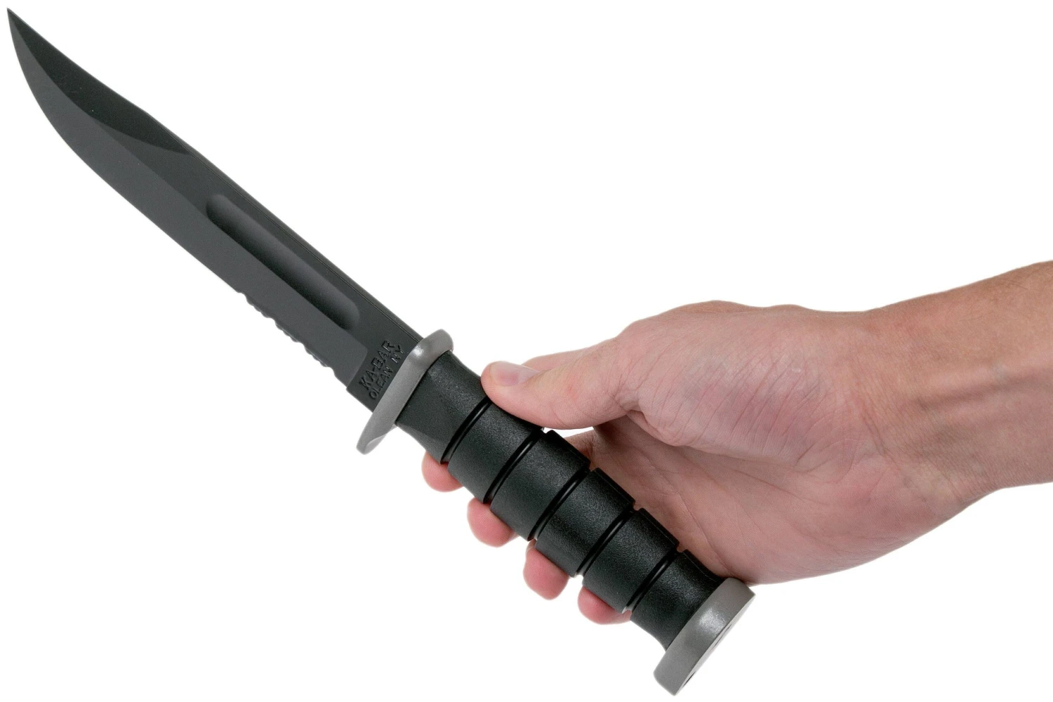 KA-BAR D2 Extreme Fighting Knife 1282, Serrated Blade, Kraton Handle, étui En Plastique 8 KA-BAR D2 Extreme Fighting Knife 1282, Serrated Blade, Kraton Handle, étui En Plastique – Image 6