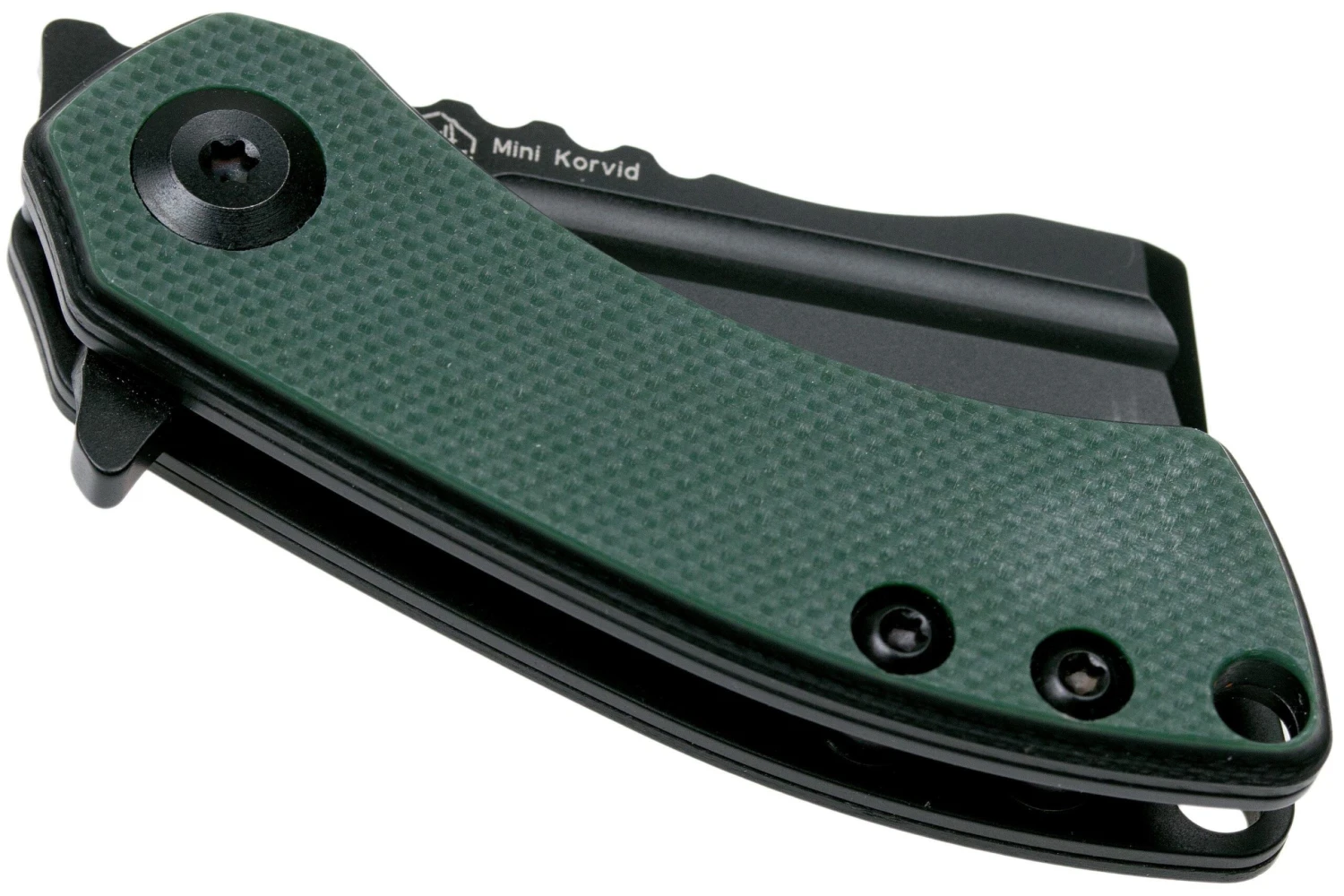 Kansept Mini Korvid T3030A1 Blackwashed, Green G10 Couteau De Poche, Justin Koch Design 6 Kansept Mini Korvid T3030A1 Blackwashed, Green G10 Couteau De Poche, Justin Koch Design – Image 4