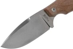 LionSteel H2 Drop Point CVN Natural Canvas Micarta Couteau Fixe, Tommaso Rumici Design -Vic Boutique LI H2 CVN 03 lionsteel