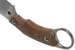 LionSteel H2 Drop Point CVN Natural Canvas Micarta Couteau Fixe, Tommaso Rumici Design -Vic Boutique LI H2 CVN 04 lionsteel