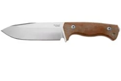 Lionsteel T6 Satin, Natural Canvas Micarta T6-CVN Couteau Fixe