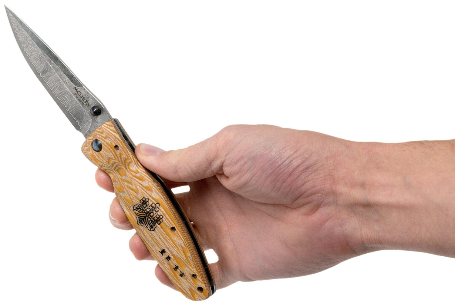 Mcusta MC-0182D Sengoku Toyotomi Hideyoshi, Yellow Pakkawood, Couteau De Gentleman 10 Mcusta MC-0182D Sengoku Toyotomi Hideyoshi, Yellow Pakkawood, Couteau De Gentleman – Image 8