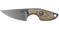 MKM Mikro 1 Drop, Stonewashed Natural Canvas Micarta Couteau De Cou, Jesper Voxnaes Design