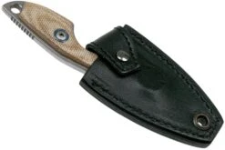 MKM Mikro 1 Drop, Stonewashed Natural Canvas Micarta Couteau De Cou, Jesper Voxnaes Design -Vic Boutique MMK MR01 NC 06 mkm knives