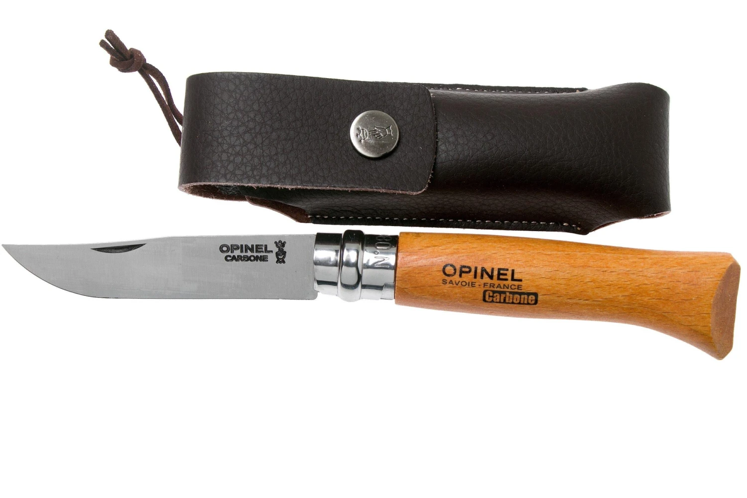 Opinel Couteau De Poche No.8 Gamme De Luxe Avec étui En Cuir, Acier Carbone 3 Opinel Couteau De Poche No.8 Gamme De Luxe Avec étui En Cuir, Acier Carbone