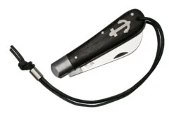 Otter Anchor Knife 172 LB Large Carbon, Smoked Oak, Stainless Anchor, Leather Strap, Couteau De Poche -Vic Boutique OR172LB 04 otter