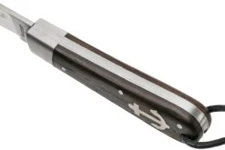 Otter Anchor Knife 172 LB Large Carbon, Smoked Oak, Stainless Anchor, Leather Strap, Couteau De Poche -Vic Boutique OR172LB 07 otter