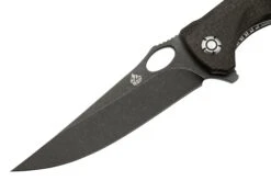 QSP Knife Gavial, QS126-D2 Blackwashed D2, Dark Brown Micarta Couteau De Poche -Vic Boutique QS126 D2 03 qsp