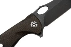 QSP Knife Gavial, QS126-D2 Blackwashed D2, Dark Brown Micarta Couteau De Poche -Vic Boutique QS126 D2 05 qsp