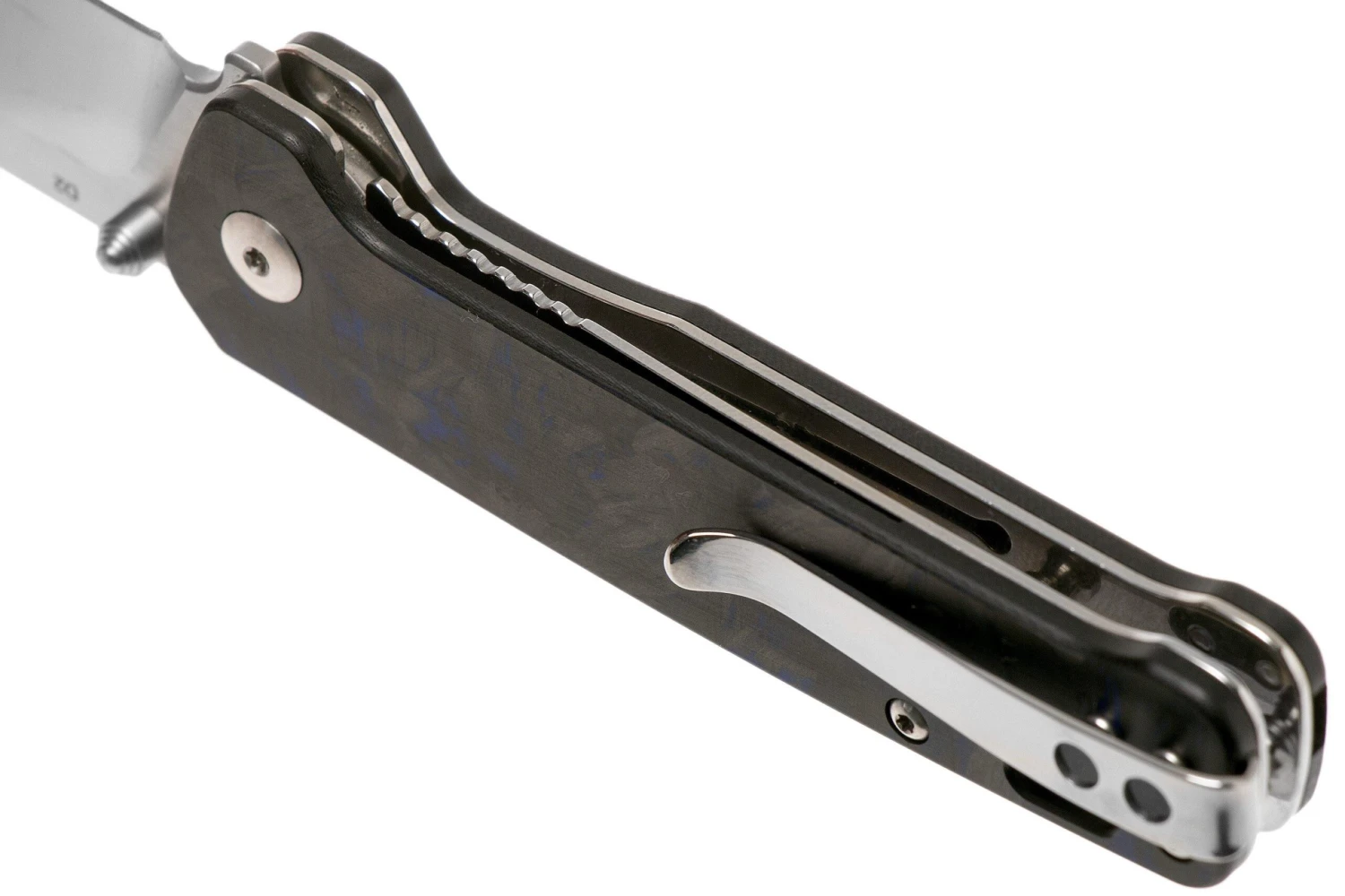 QSP Knife Penguin QS130-TBL Blue Shredded Carbonfiber G10, Satin, Couteau De Poche 7 QSP Knife Penguin QS130-TBL Blue Shredded Carbonfiber G10, Satin, Couteau De Poche – Image 5