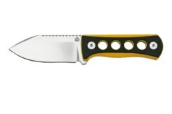 QSP Knife Canary QS141-A1 Stonewashed, Black Yellow G10, Couteau De Cou