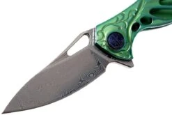 Rike Mini Hummingbird Couteau De Poche Damascus, Vert -Vic Boutique RKMINI GR 03 rike knives mini hummingbird rkmini gr 03
