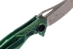 Rike Mini Hummingbird Couteau De Poche Damascus, Vert -Vic Boutique RKMINI GR 06 rike knives mini hummingbird rkmini gr 06