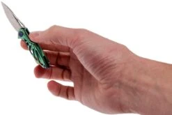 Rike Mini Hummingbird Couteau De Poche Damascus, Vert -Vic Boutique RKMINI GR 08 rike knives mini hummingbird rkmini gr 08