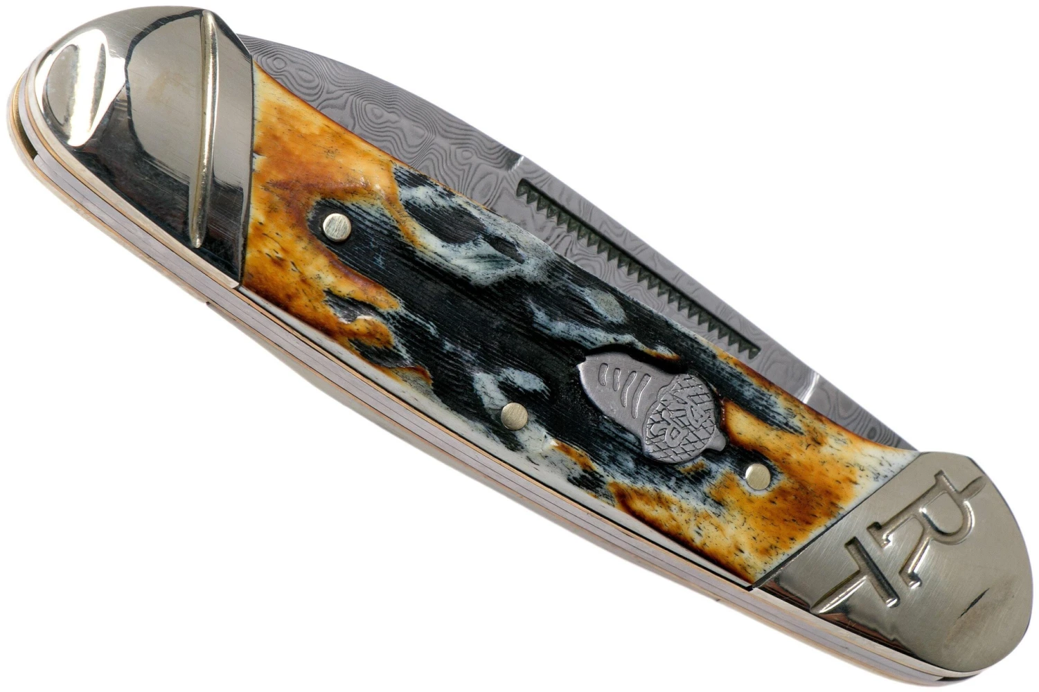 Rough Ryder Canoe Cinnamon Stag RR2156 Damascus Slipjoint Couteau De Poche 6 Rough Ryder Canoe Cinnamon Stag RR2156 Damascus Slipjoint Couteau De Poche – Image 4