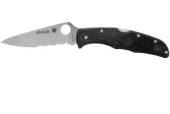 Spyderco Endura 4 Thin Red Line C10FPSBKRD Couteau De Poche Partiellement Dentelé