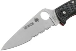 Spyderco Endura 4 Thin Red Line C10FPSBKRD Couteau De Poche Partiellement Dentelé -Vic Boutique SPC10FPSBKRD 03 spyderco