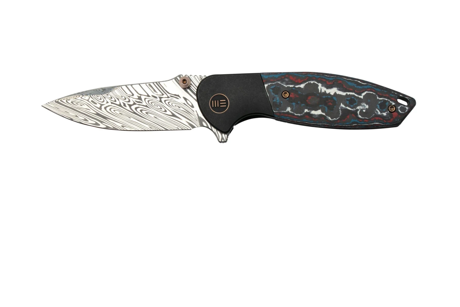 WE Knife Nitro Mini WE22015-DS1, Black Titanium, Nebula FatCarbon Inlay, Damasteel Couteau De Poche 3 WE Knife Nitro Mini WE22015-DS1, Black Titanium, Nebula FatCarbon Inlay, Damasteel Couteau De Poche