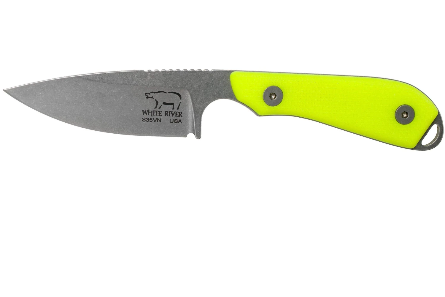 White River Knives M1 Backpacker Pro Yellow G10 Couteau Fixe, étui Kydex 3 White River Knives M1 Backpacker Pro Yellow G10 Couteau Fixe, étui Kydex